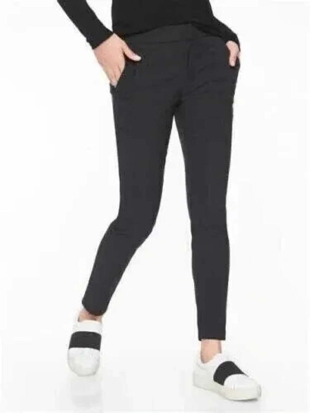 Athleta LN Black Wander Stash Skinny Pant 14 P PETITE 353676